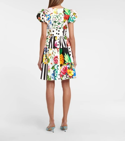 Dolce & Gabbana Sicilian Patchwork Mini Poplin Dress In Multicoloured