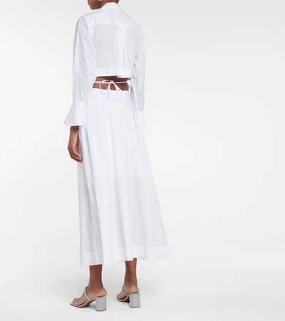 Shop Jonathan Simkhai Alex Cotton-blend Poplin Midi Dress In White