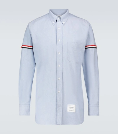 Shop Thom Browne Grosgrain Armband Shirt In Blue