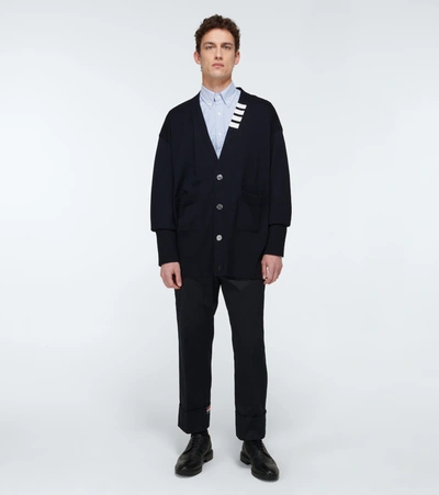 Shop Thom Browne Grosgrain Armband Shirt In Blue