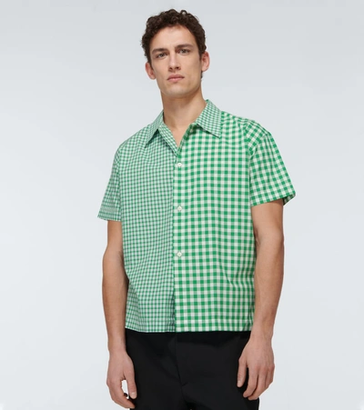 Shop Erl Hybrid Poplin Shirt In Green