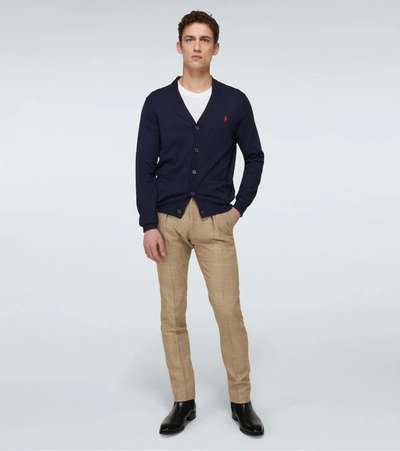 Shop Polo Ralph Lauren Cotton Cardigan In Blue