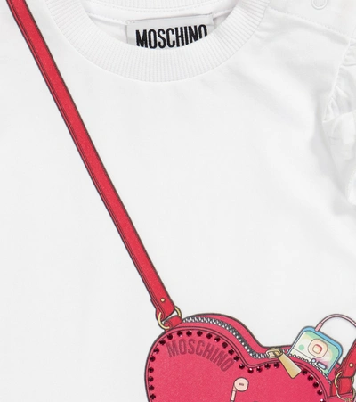 Shop Moschino Baby Stretch-cotton T-shirt In White