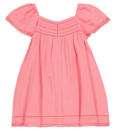 Shop Tartine Et Chocolat Linen Dress In Pink