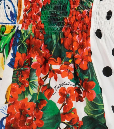 Shop Dolce & Gabbana Printed Cotton Poplin Bodysuit In Multicoloured