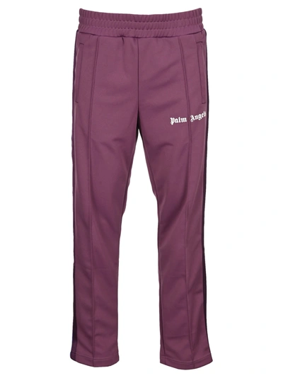 Shop Palm Angels Logo Printed Track Pants In Purple