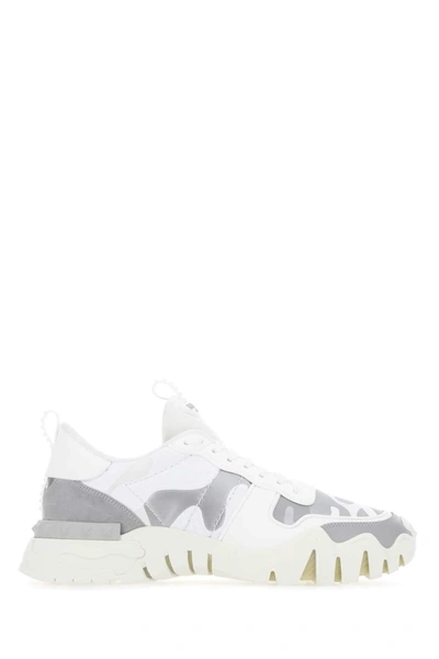Shop Valentino Camouflage Rockrunner Plus Sneakers In White