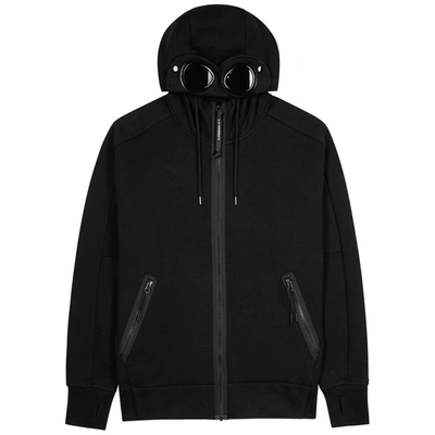 Shop C.p. Company Goggle Black Hooded Cotton Sweatshirt