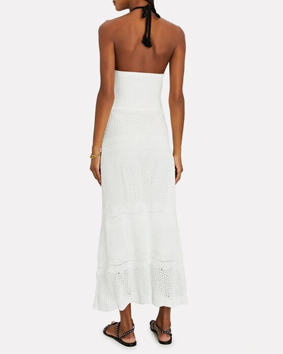 Shop Alexis Ibada Crochet Halter Maxi Dress In White
