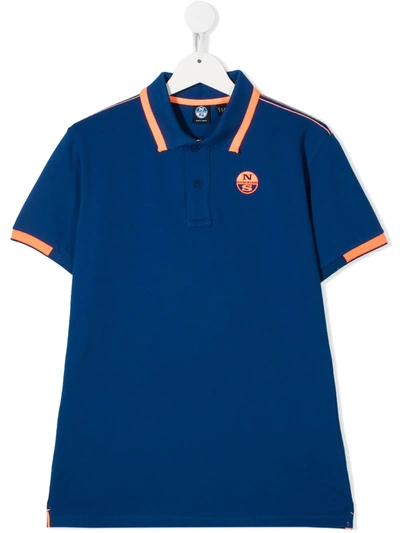 Shop North Sails Teen Logo-print Polo Shirt In Blue