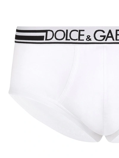 Shop Dolce & Gabbana Logo-detail Briefs In White