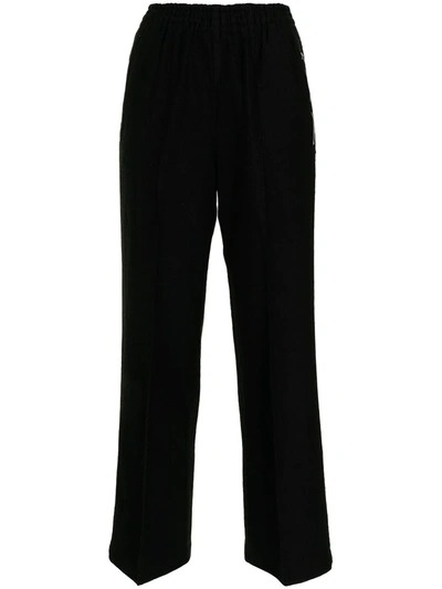 Pre-owned Comme Des Garçons Wide-legged Cropped Trousers In Black