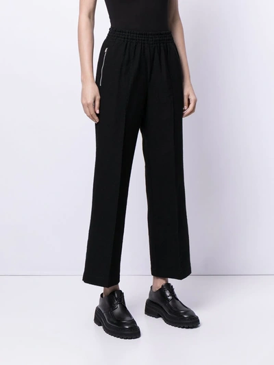 Pre-owned Comme Des Garçons Wide-legged Cropped Trousers In Black