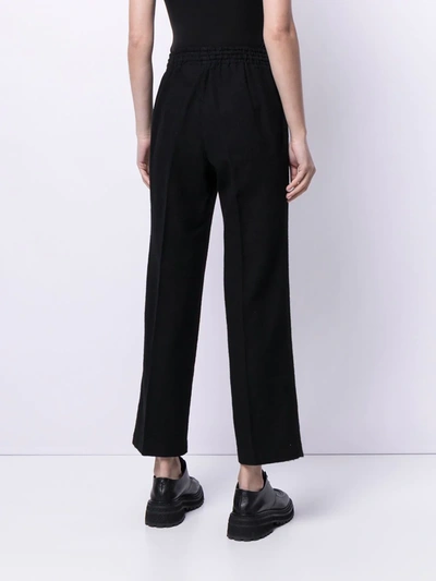 Pre-owned Comme Des Garçons Wide-legged Cropped Trousers In Black