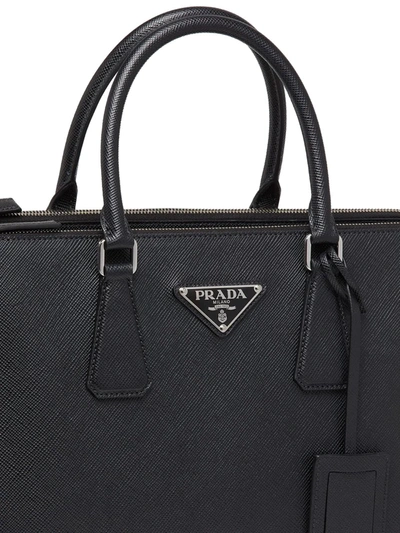 Shop Prada Saffiano Tote Bag In Black