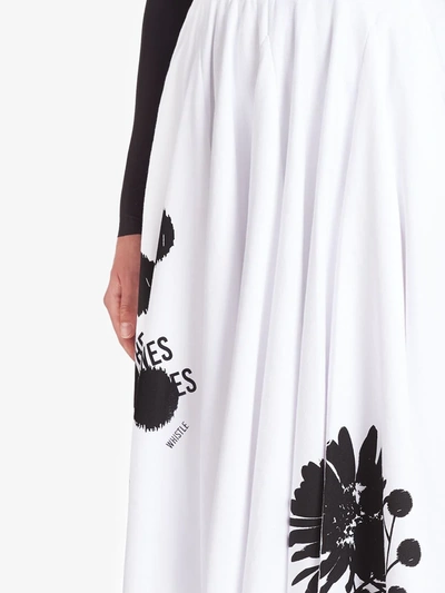 Shop Prada Graphic-print Poplin Midi-skirt In White
