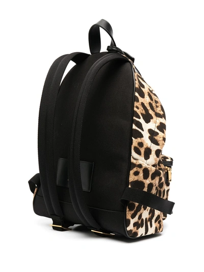 Shop Saint Laurent Leopard-print Backpack In Neutrals