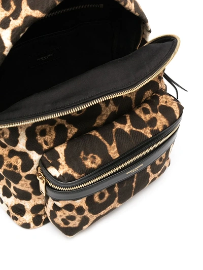 Shop Saint Laurent Leopard-print Backpack In Neutrals
