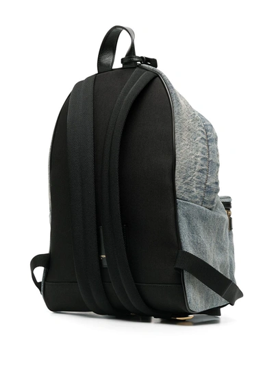 Shop Saint Laurent City Denim Backpack In Blue