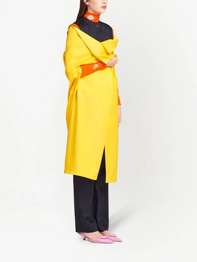 Shop Prada Re-nylon Gabardine Cape In Yellow