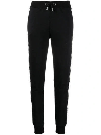 Shop Philipp Plein Crystal Embellished Track Trousers In Black