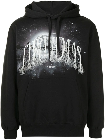 Shop Doublet Graphic-print Fringed Hoodie In Black