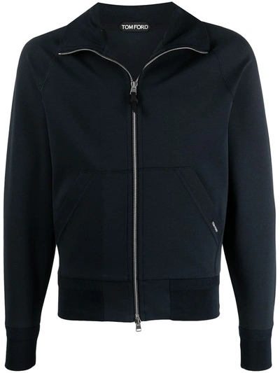 Shop Tom Ford Zipped Track Jacket In Blue