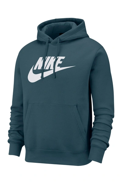 Shop Nike Club Fleece Drawstring Hoodie In Ashgrn/ashgrn