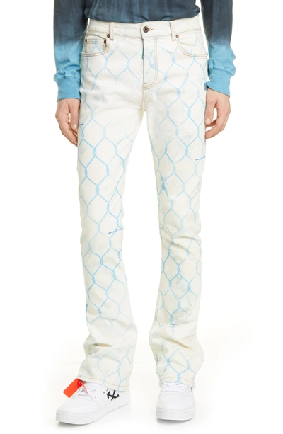 Shop Off-white Fence Stacked Skinny Jeans In Bleach Light