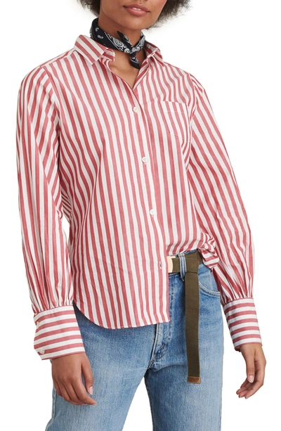 Shop Alex Mill Bobby Stripe Button-up Shirt In Red