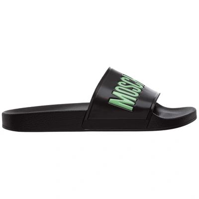 Shop Moschino Dreaming Slides In Nero