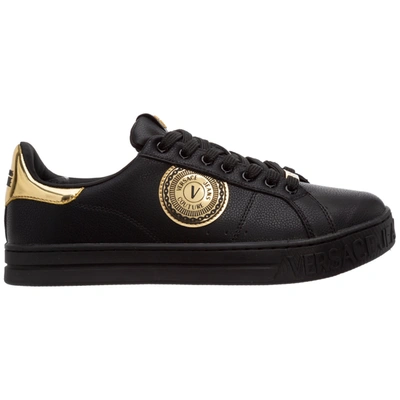 Shop Versace Jeans Couture Fondo Court Sneakers In Nero