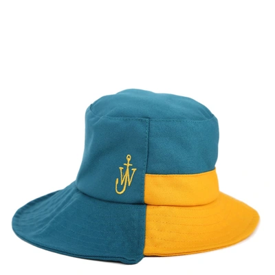 Shop Jw Anderson Asymmetric Bucket Hat In Blue/yellow