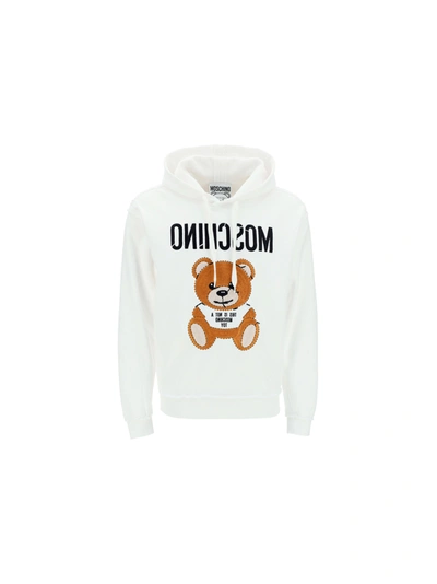 Shop Moschino Hoodie In White