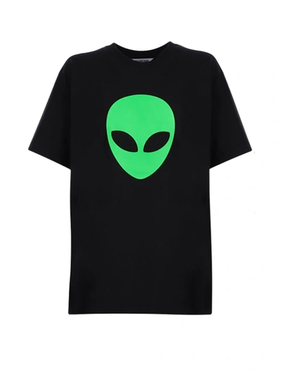 Shop Balenciaga Alien T-shirt In Black Acid Green