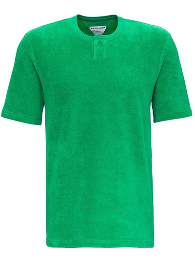 Shop Bottega Veneta Green Terry Cloth T-shirt