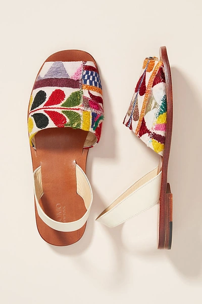 Shop Momo Design Dessa Embroidered Slingback Sandals In Assorted