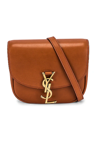 Shop Saint Laurent Small Kaia Satchel In Caramel