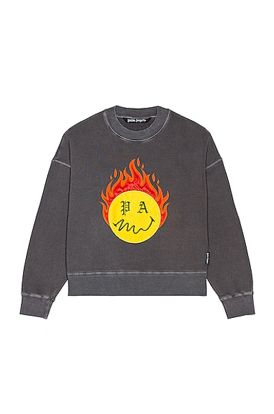 Shop Palm Angels Burning Head Sweatshirt In Black