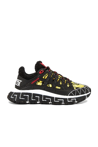 Shop Versace Trigreca Sneakers In Black