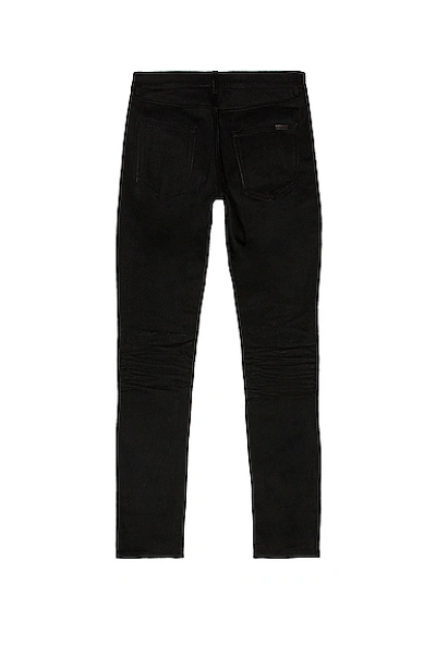 Saint Laurent Black Skinny Jeans In Used Black