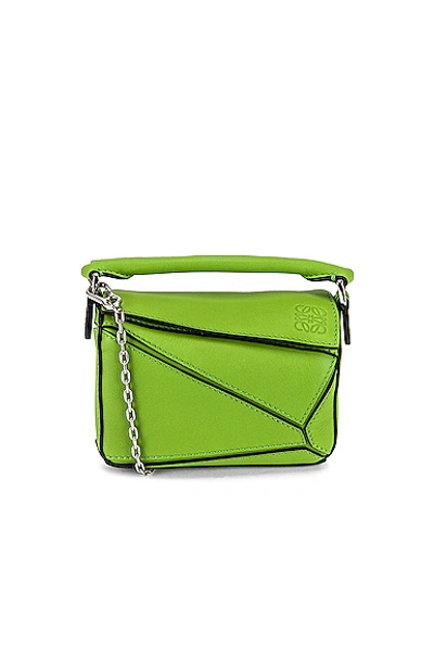 Shop Loewe Puzzle Nano Bag In Apple Green