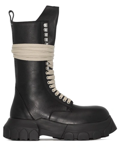 Rick Owens Bozo Tractor Leather Calf-high Boots In Black | ModeSens