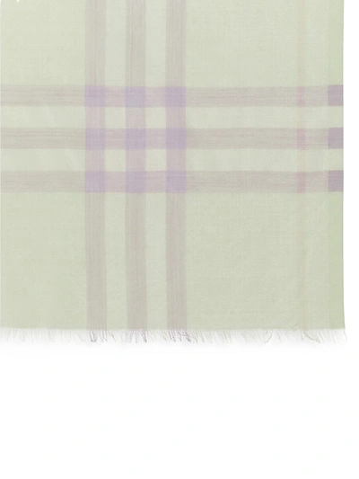 Shop Burberry Women's Giant Check Gauze Scarf In Ash Rose