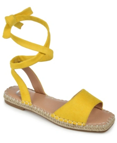Shop Journee Collection Women's Emelie Espadrille Flat Sandals In Yellow