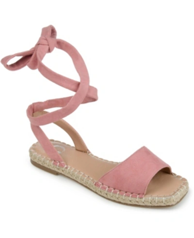 Shop Journee Collection Women's Emelie Espadrille Flat Sandals In Rose