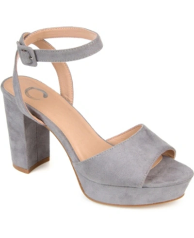 Shop Journee Collection Women's Nairri Platform Block Heel Dress Sandals In Gray