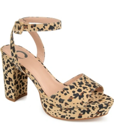 Shop Journee Collection Women's Nairri Platform Block Heel Dress Sandals In Leopard