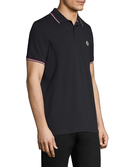 Shop Moncler Men's Cotton Polo Shirt In Light Grey