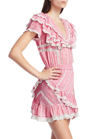 Shop Loveshackfancy Women's Bonita Ruffles & Lace Dress In Pink Jam